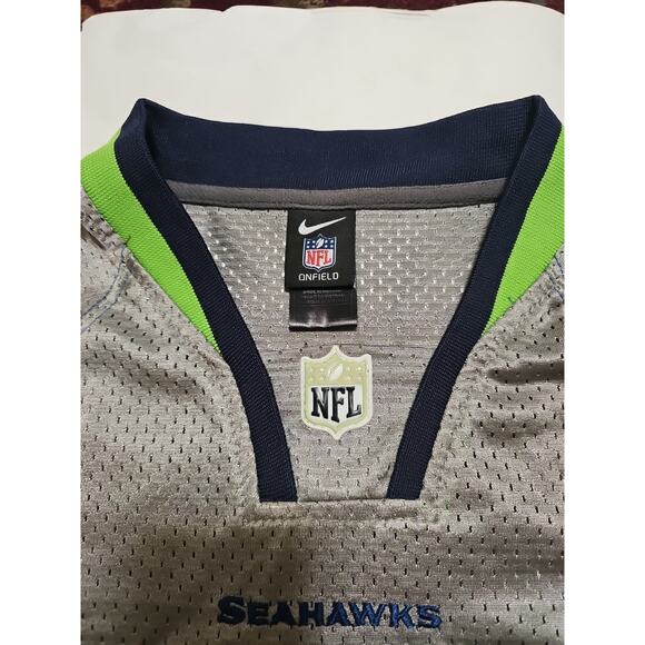 RUSSELL WILSON NIKE ON FIELD MENS SEATTLE SEAHAWKS GRAY ALT HOME JERSEY 48 - Picture 3 of 12